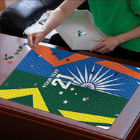 India vs Australia Custom Puzzle Blue vs Gold Cricket Heritage - Wonder Print Shop