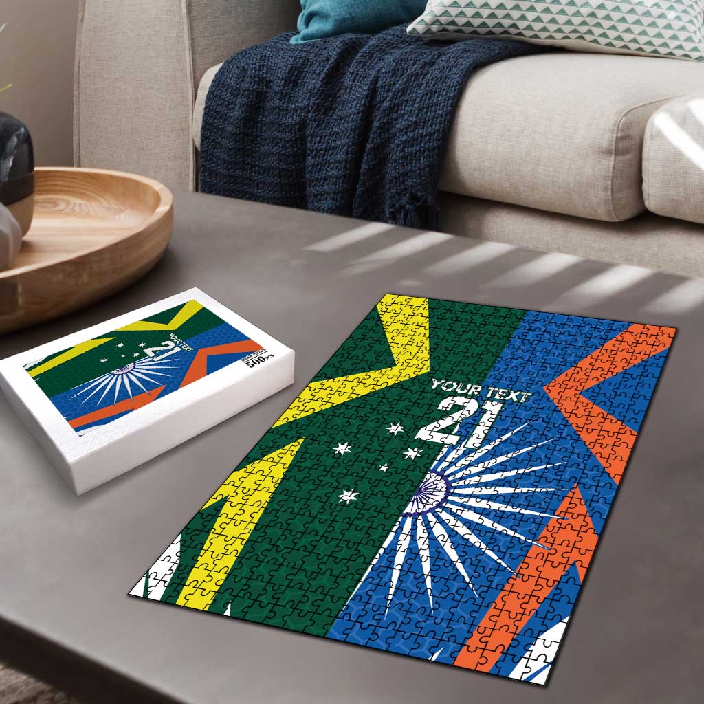 India vs Australia Custom Puzzle Blue vs Gold Cricket Heritage - Wonder Print Shop