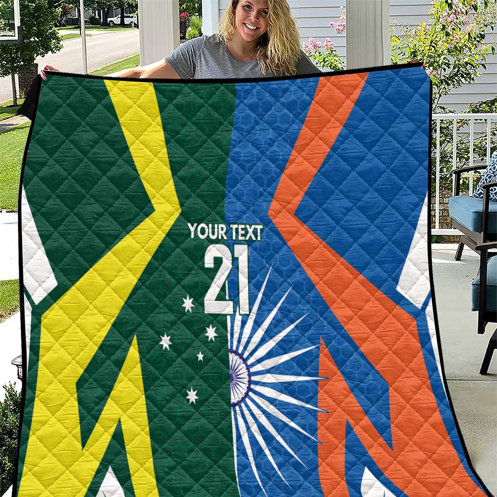 India vs Australia Custom Quilt Blue vs Gold Cricket Heritage - Wonder Print Shop