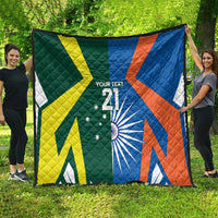 India vs Australia Custom Quilt Blue vs Gold Cricket Heritage - Wonder Print Shop
