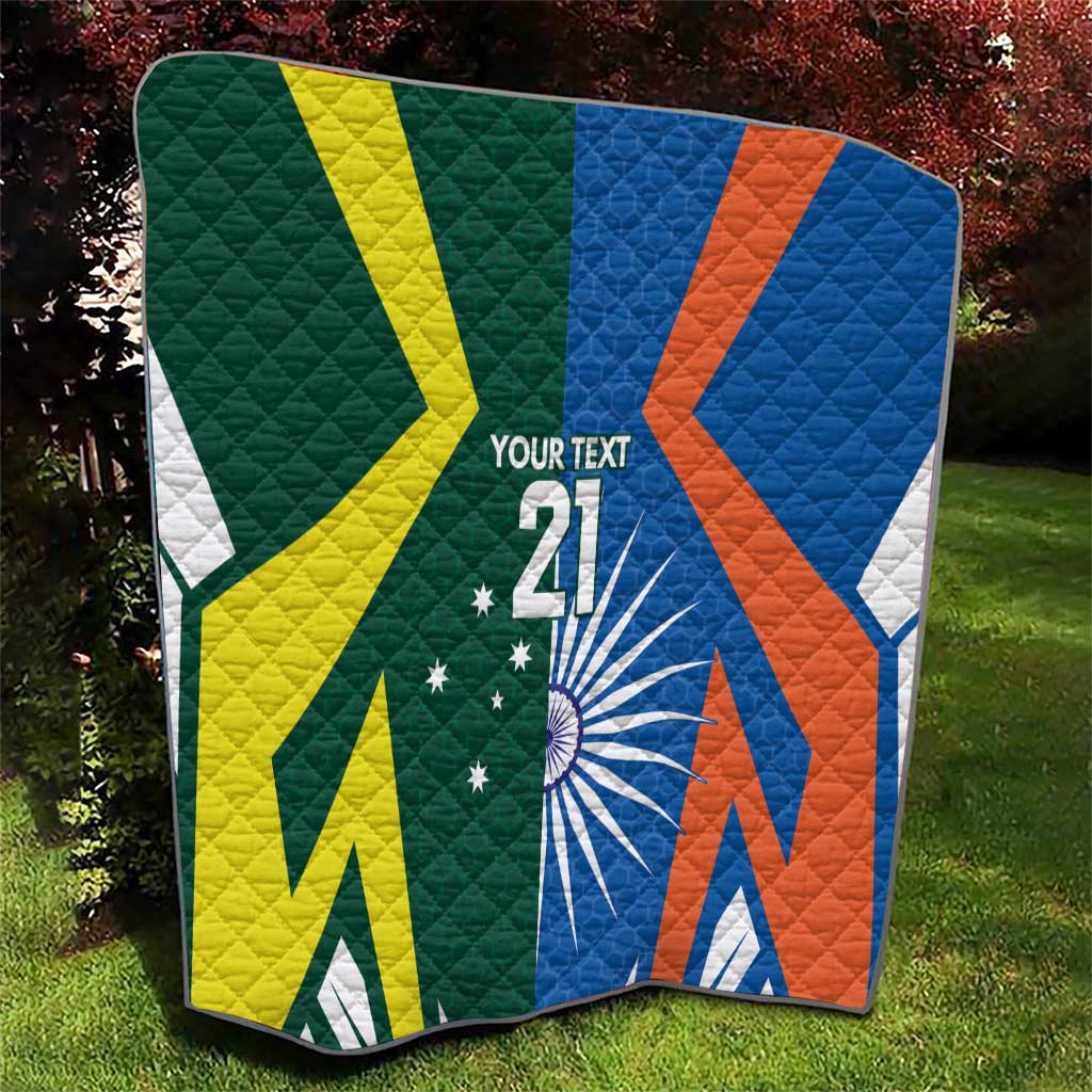 India vs Australia Custom Quilt Blue vs Gold Cricket Heritage - Wonder Print Shop