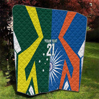 India vs Australia Custom Quilt Blue vs Gold Cricket Heritage - Wonder Print Shop