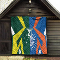 India vs Australia Custom Quilt Blue vs Gold Cricket Heritage - Wonder Print Shop