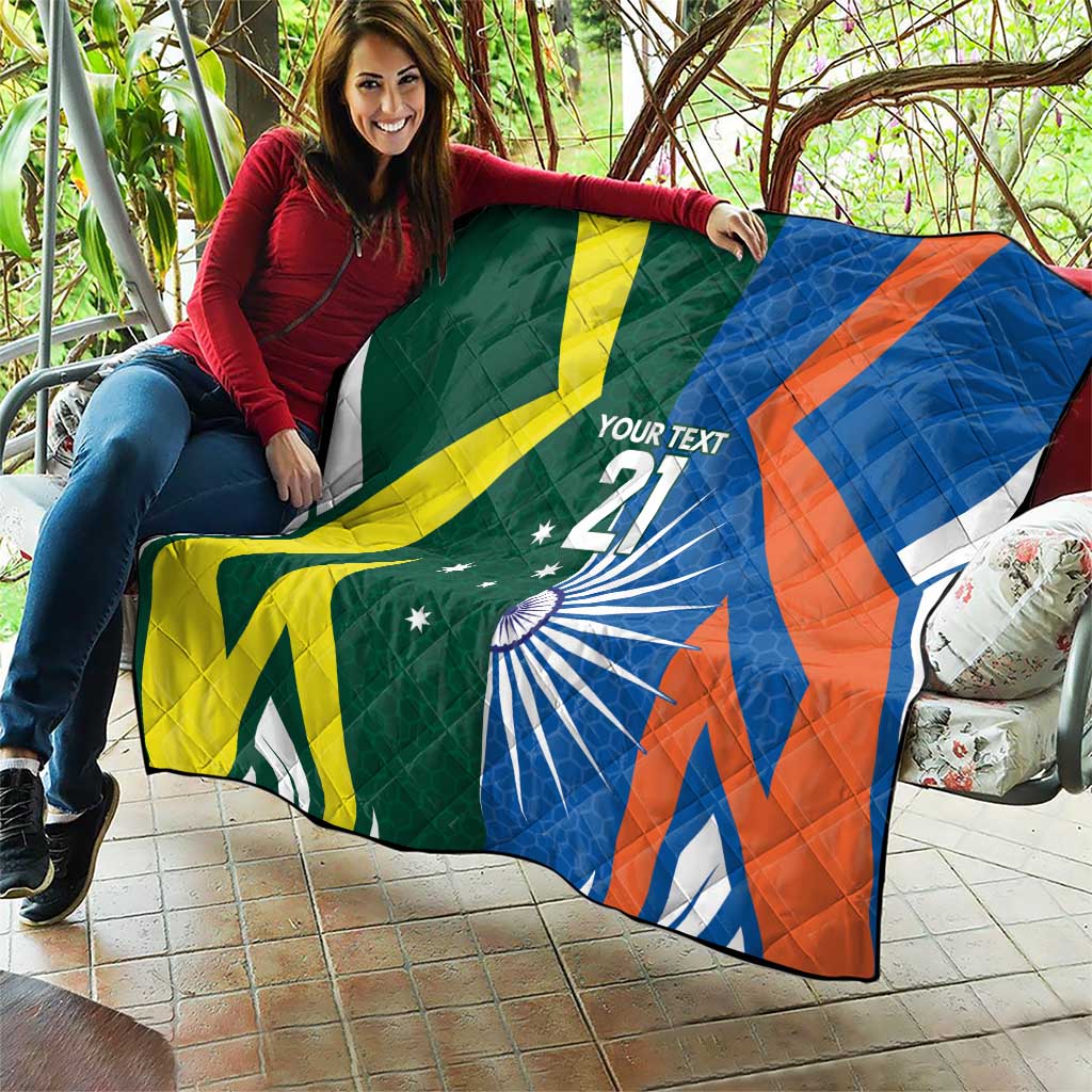 India vs Australia Custom Quilt Blue vs Gold Cricket Heritage - Wonder Print Shop