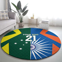 India vs Australia Custom Round Carpet Blue vs Gold Cricket Heritage - Wonder Print Shop