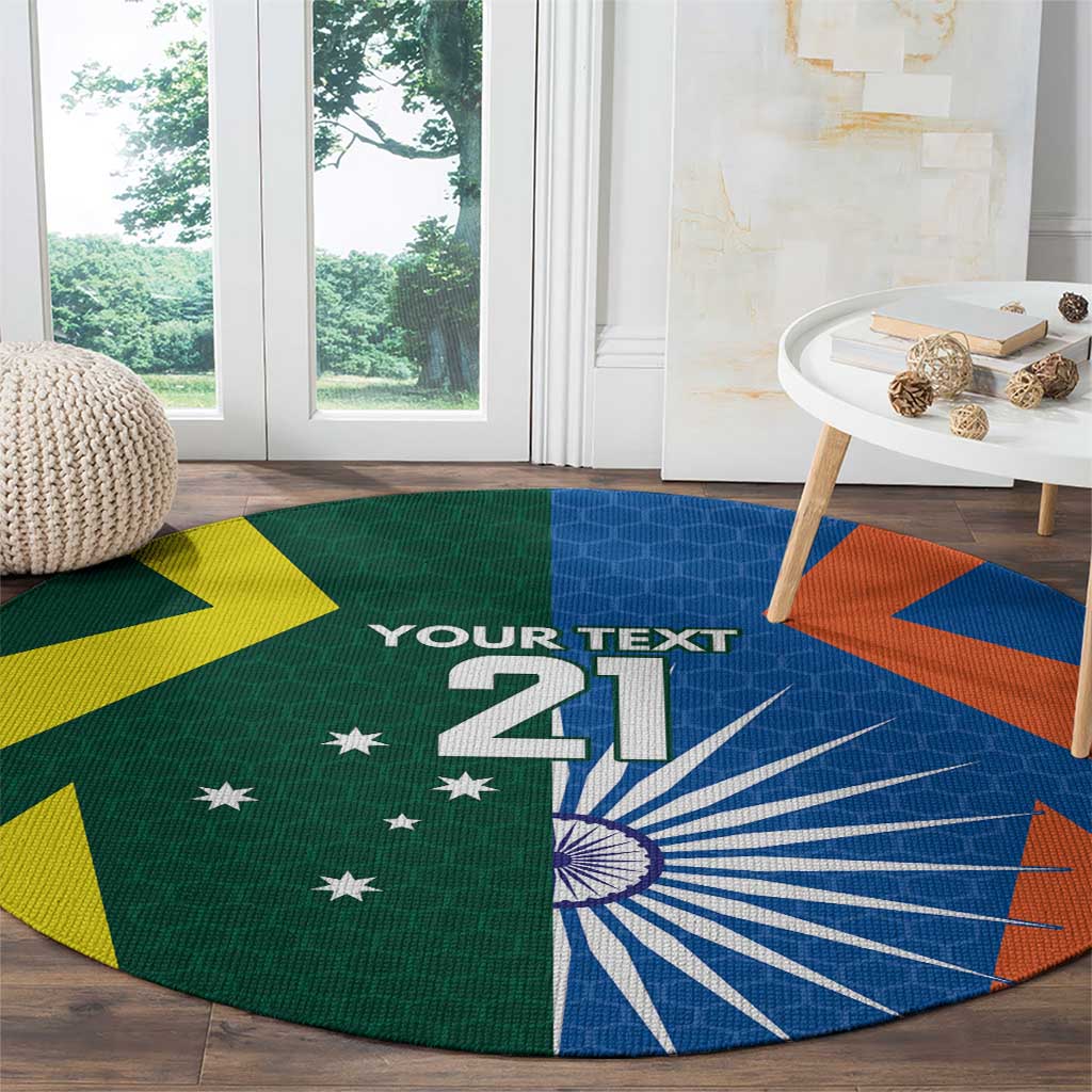 India vs Australia Custom Round Carpet Blue vs Gold Cricket Heritage - Wonder Print Shop