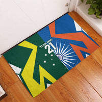 India vs Australia Custom Rubber Doormat Blue vs Gold Cricket Heritage - Wonder Print Shop