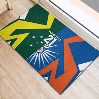 India vs Australia Custom Rubber Doormat Blue vs Gold Cricket Heritage - Wonder Print Shop