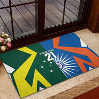 India vs Australia Custom Rubber Doormat Blue vs Gold Cricket Heritage - Wonder Print Shop