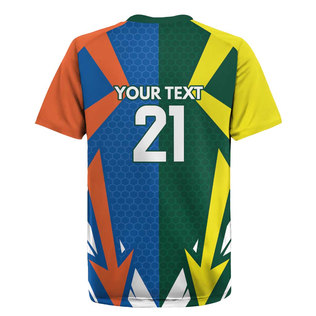 India vs Australia Custom Rugby Jersey Blue vs Gold Cricket Heritage - Wonder Print Shop