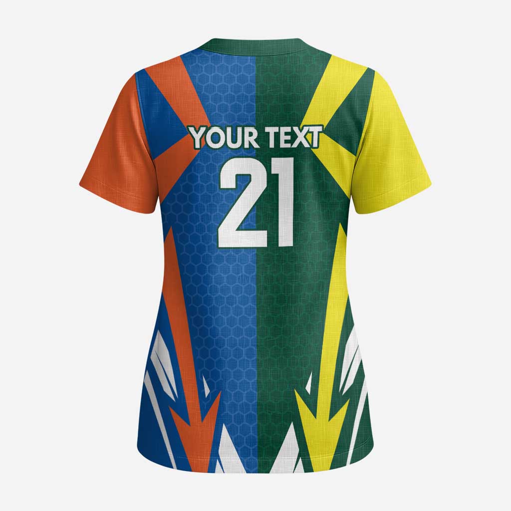 India vs Australia Custom Scrub Top Blue vs Gold Cricket Heritage - Wonder Print Shop