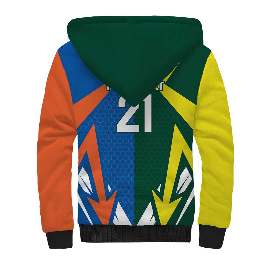India vs Australia Custom Sherpa Hoodie Blue vs Gold Cricket Heritage - Wonder Print Shop