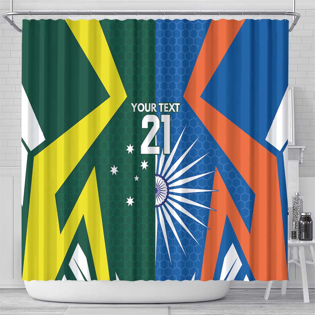 India vs Australia Custom Shower Curtain Blue vs Gold Cricket Heritage - Wonder Print Shop