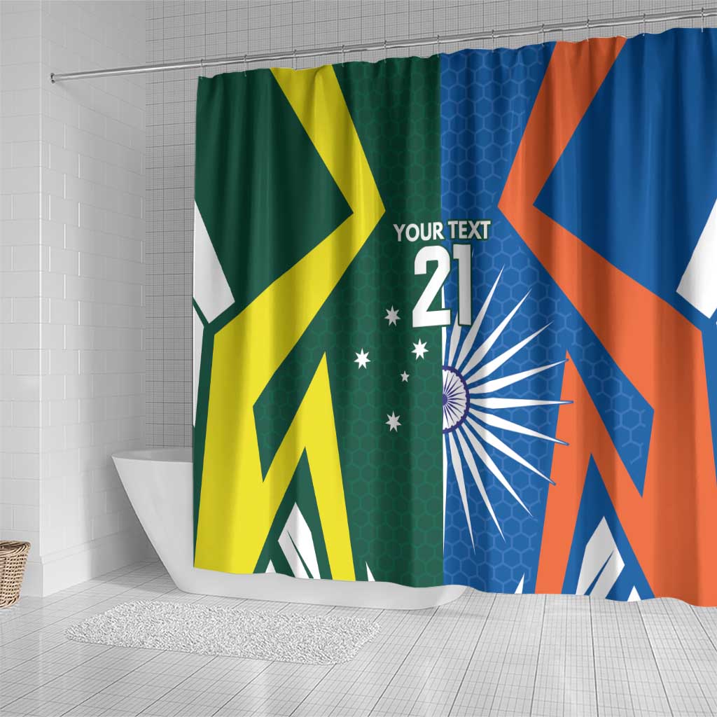 India vs Australia Custom Shower Curtain Blue vs Gold Cricket Heritage - Wonder Print Shop