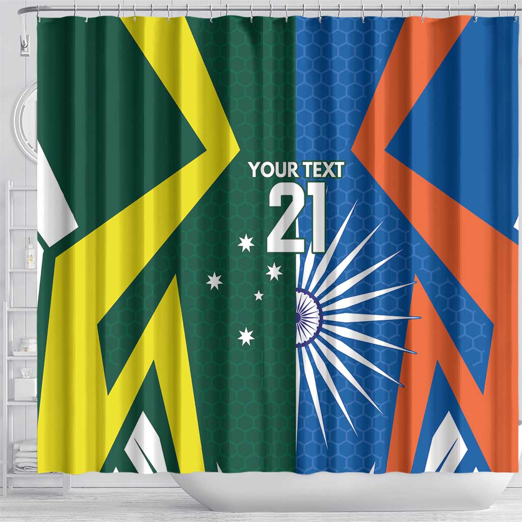 India vs Australia Custom Shower Curtain Blue vs Gold Cricket Heritage - Wonder Print Shop