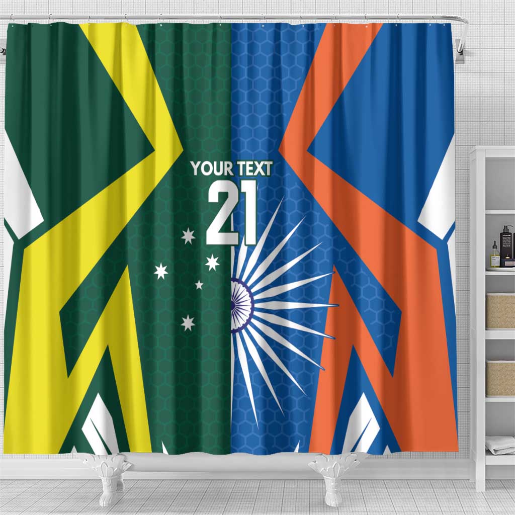 India vs Australia Custom Shower Curtain Blue vs Gold Cricket Heritage - Wonder Print Shop