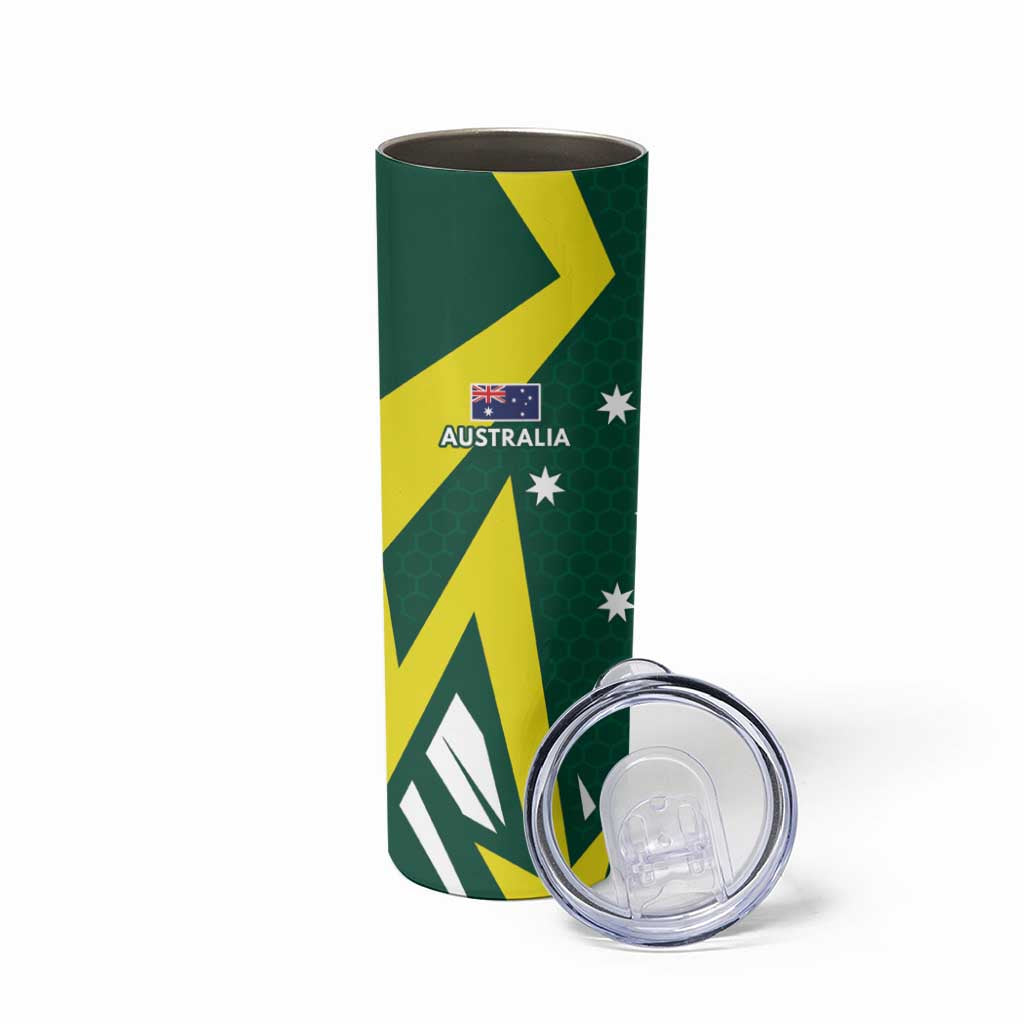 India vs Australia Custom Skinny Tumbler Blue vs Gold Cricket Heritage - Wonder Print Shop