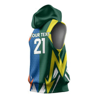 India vs Australia Custom Sleeveless Hoodie Blue vs Gold Cricket Heritage - Wonder Print Shop