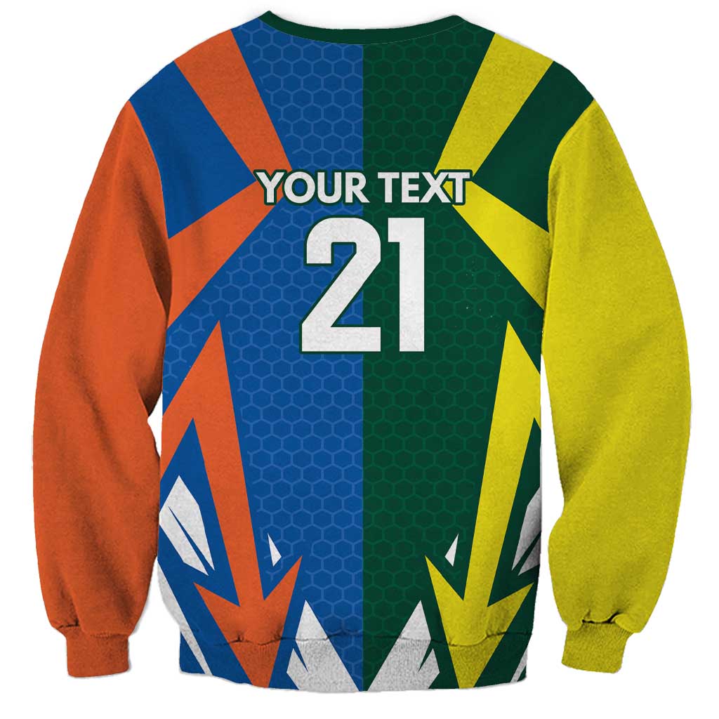 India vs Australia Custom Sweatshirt Blue vs Gold Cricket Heritage - Wonder Print Shop