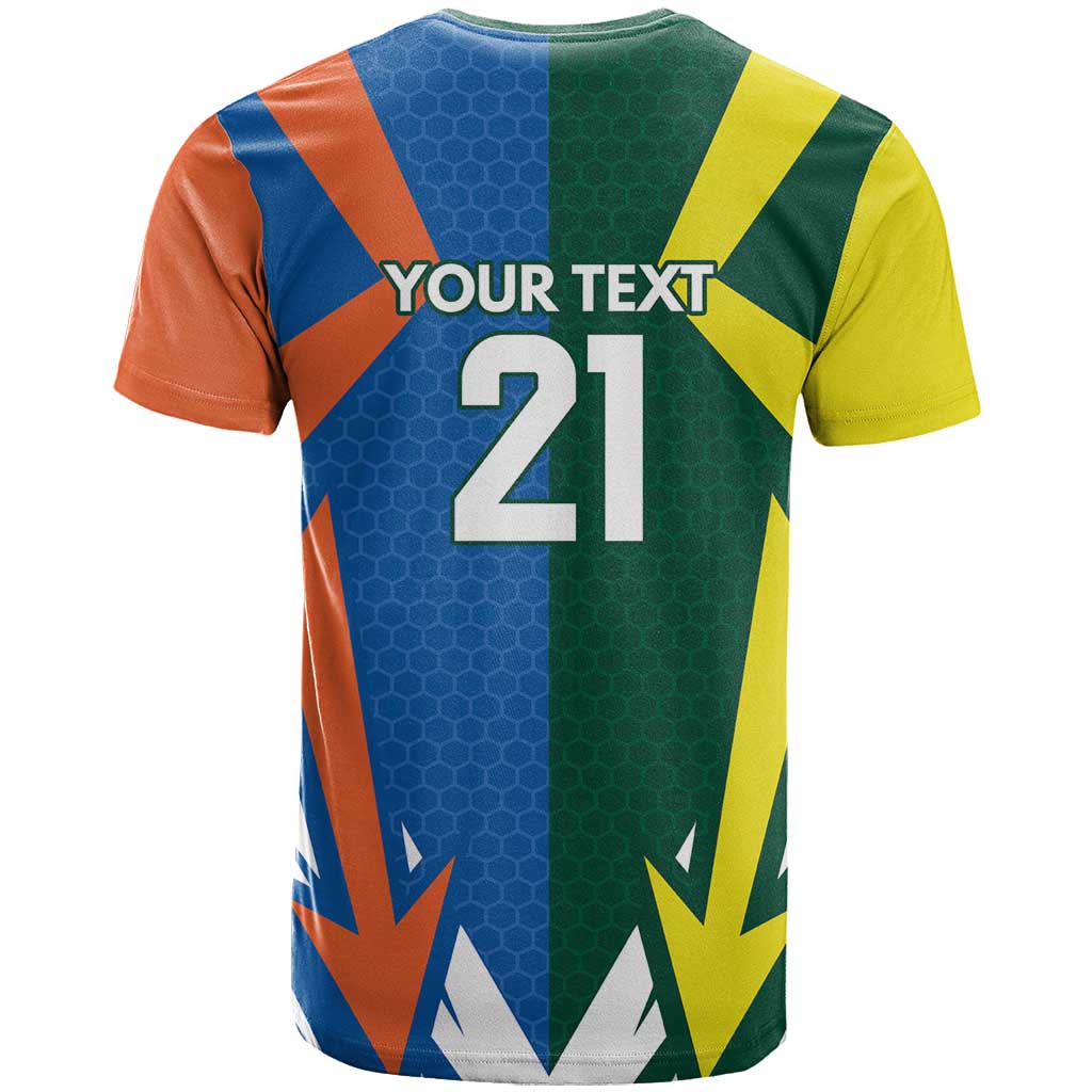 India vs Australia Custom T Shirt Blue vs Gold Cricket Heritage - Wonder Print Shop