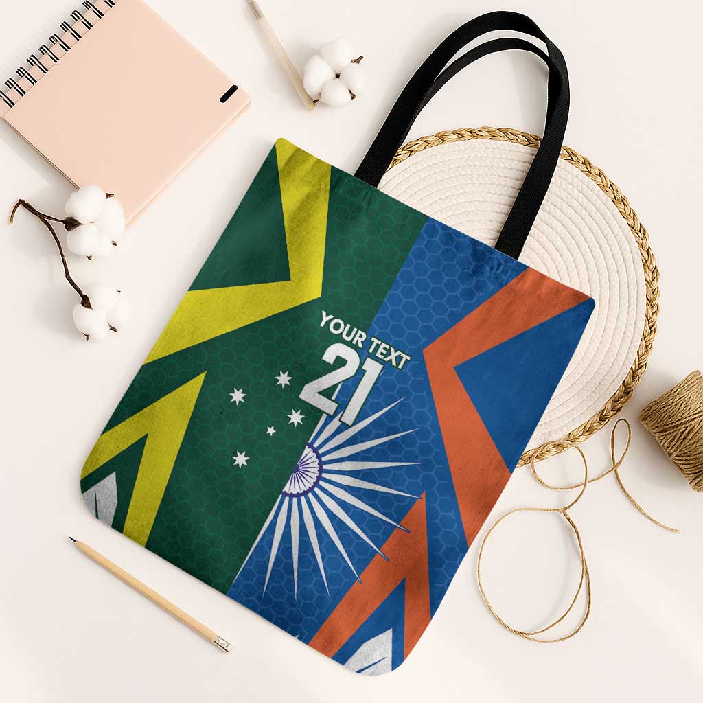 India vs Australia Custom Tote Bag Blue vs Gold Cricket Heritage - Wonder Print Shop