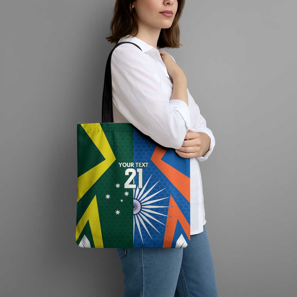 India vs Australia Custom Tote Bag Blue vs Gold Cricket Heritage - Wonder Print Shop