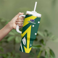 India vs Australia Custom Tumbler With Handle Blue vs Gold Cricket Heritage - Wonder Print Shop