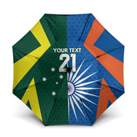 India vs Australia Custom Umbrella Blue vs Gold Cricket Heritage - Wonder Print Shop