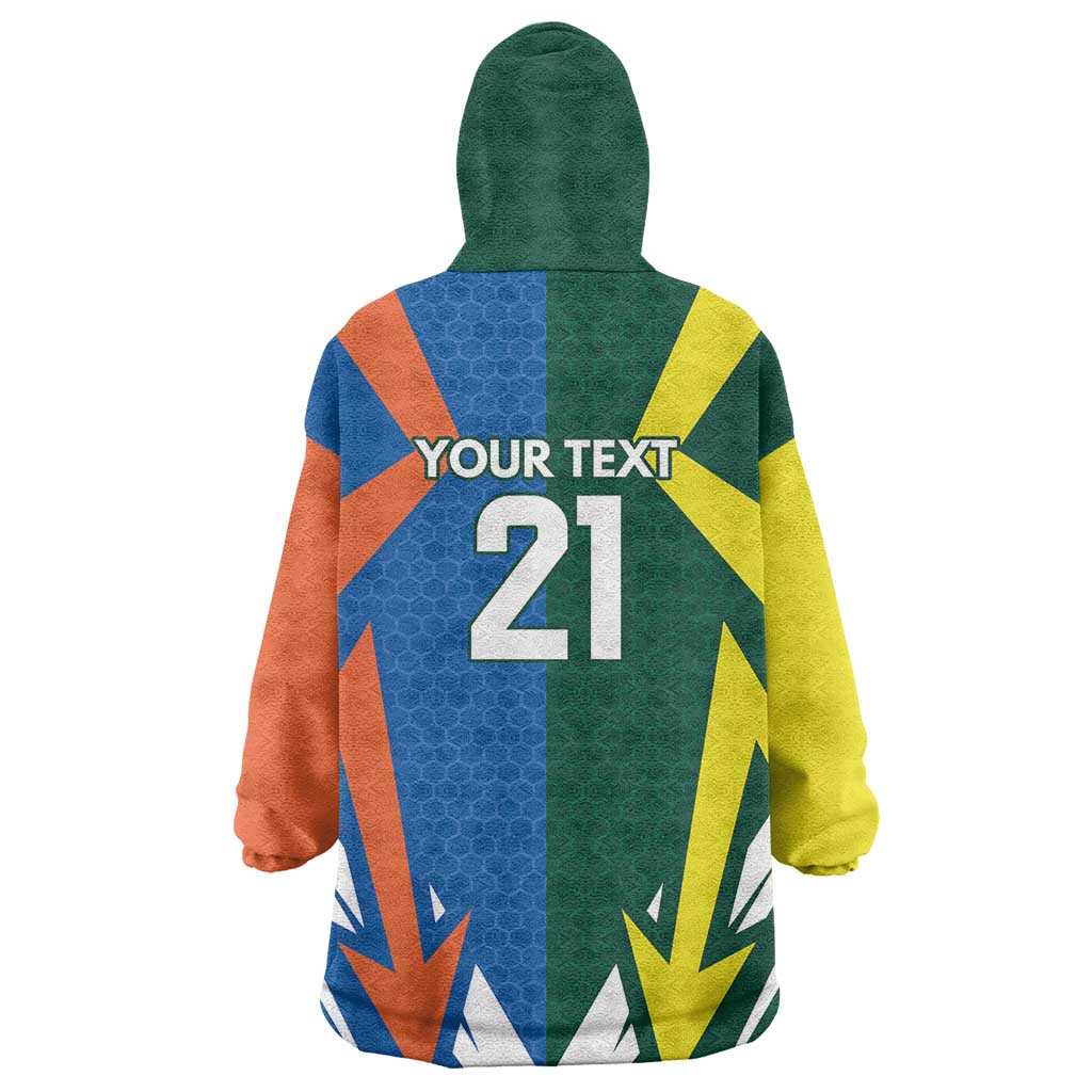 India vs Australia Custom Wearable Blanket Hoodie Blue vs Gold Cricket Heritage - Wonder Print Shop