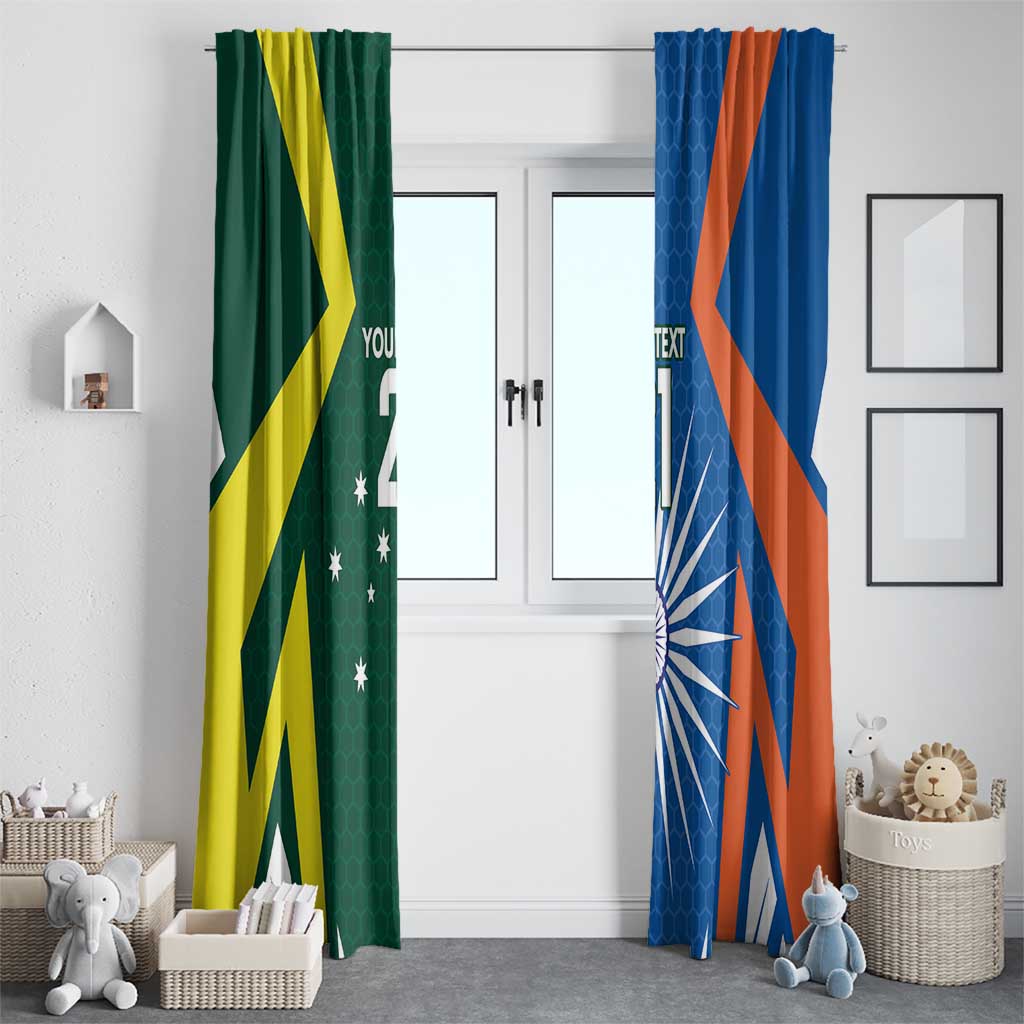 India vs Australia Custom Window Curtain Blue vs Gold Cricket Heritage - Wonder Print Shop