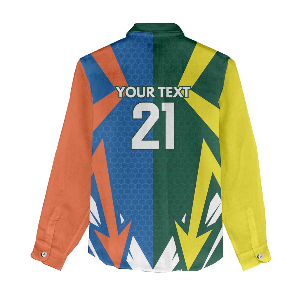 India vs Australia Custom Women Casual Shirt Blue vs Gold Cricket Heritage - Wonder Print Shop