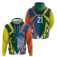 India vs Australia Custom Zip Hoodie Blue vs Gold Cricket Heritage - Wonder Print Shop