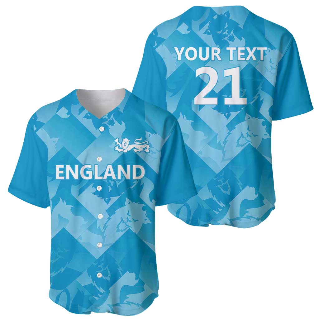 England Cricket Custom Baseball Jersey Three Lions Inspiration LT9 - Wonder Print Shop