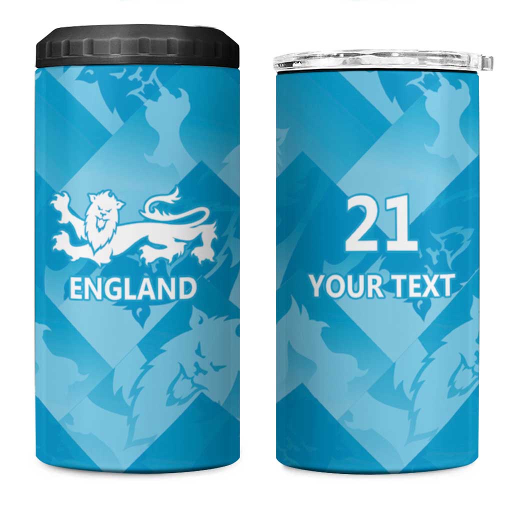 England Cricket Custom 4 in 1 Can Cooler Tumbler Three Lions Inspiration LT9 - Wonder Print Shop
