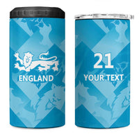 England Cricket Custom 4 in 1 Can Cooler Tumbler Three Lions Inspiration LT9 - Wonder Print Shop