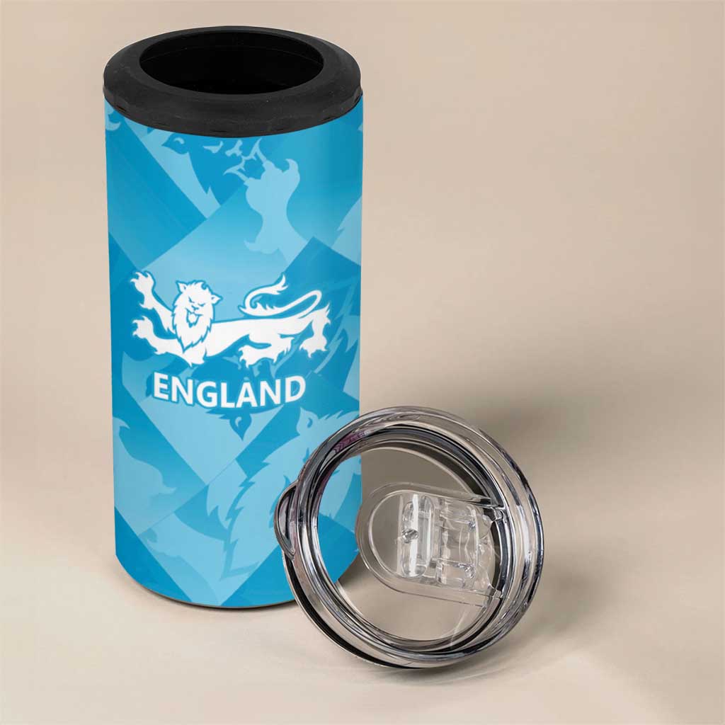 England Cricket Custom 4 in 1 Can Cooler Tumbler Three Lions Inspiration LT9 - Wonder Print Shop