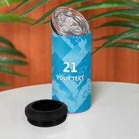 England Cricket Custom 4 in 1 Can Cooler Tumbler Three Lions Inspiration LT9 - Wonder Print Shop