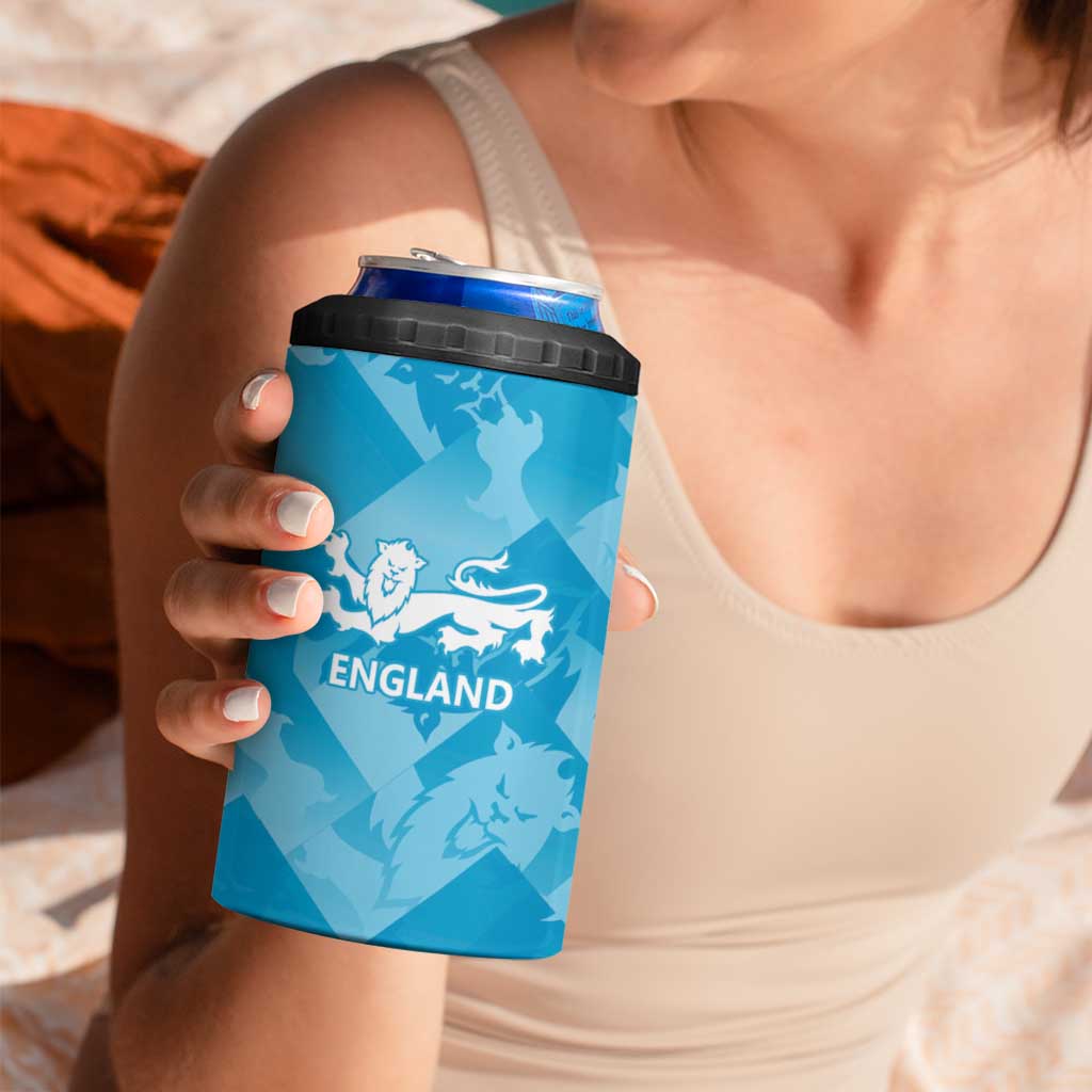 England Cricket Custom 4 in 1 Can Cooler Tumbler Three Lions Inspiration LT9 - Wonder Print Shop