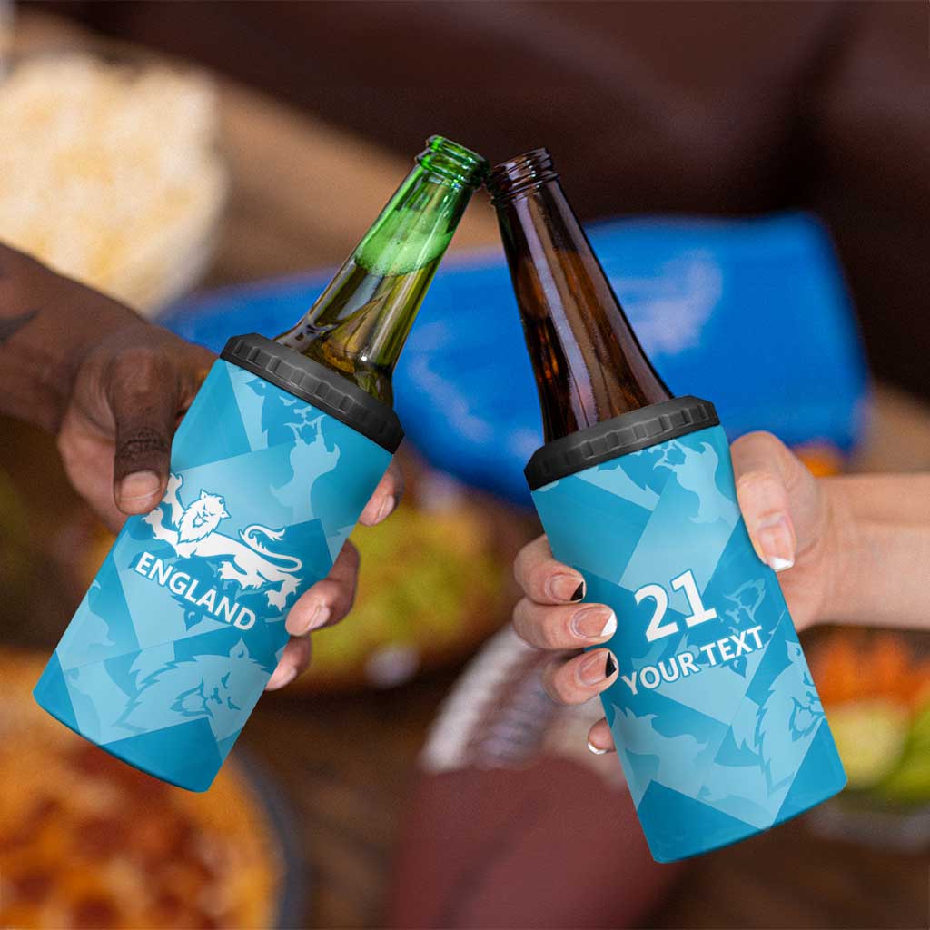 England Cricket Custom 4 in 1 Can Cooler Tumbler Three Lions Inspiration LT9 - Wonder Print Shop