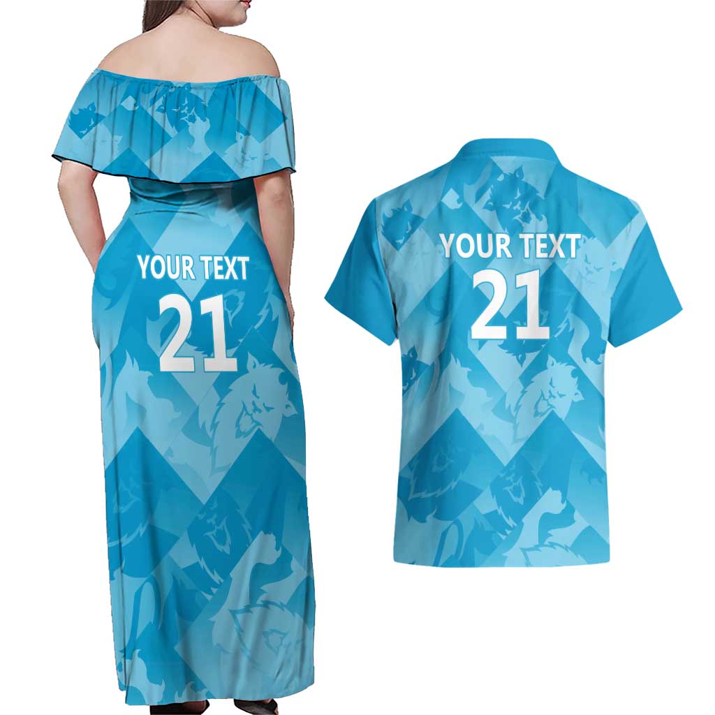 England Cricket Custom Couples Matching Off Shoulder Maxi Dress and Hawaiian Shirt Three Lions Inspiration LT9 - Wonder Print Shop