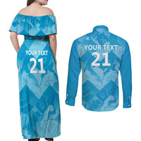 England Cricket Custom Couples Matching Off Shoulder Maxi Dress and Long Sleeve Button Shirt Three Lions Inspiration LT9 - Wonder Print Shop