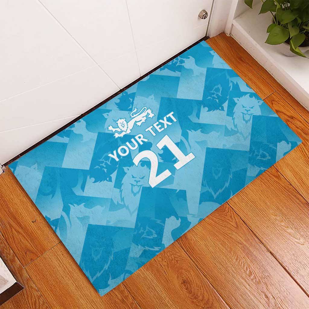 England Cricket Custom Rubber Doormat Three Lions Inspiration - Wonder Print Shop