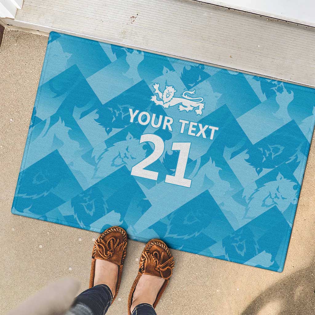 England Cricket Custom Rubber Doormat Three Lions Inspiration - Wonder Print Shop