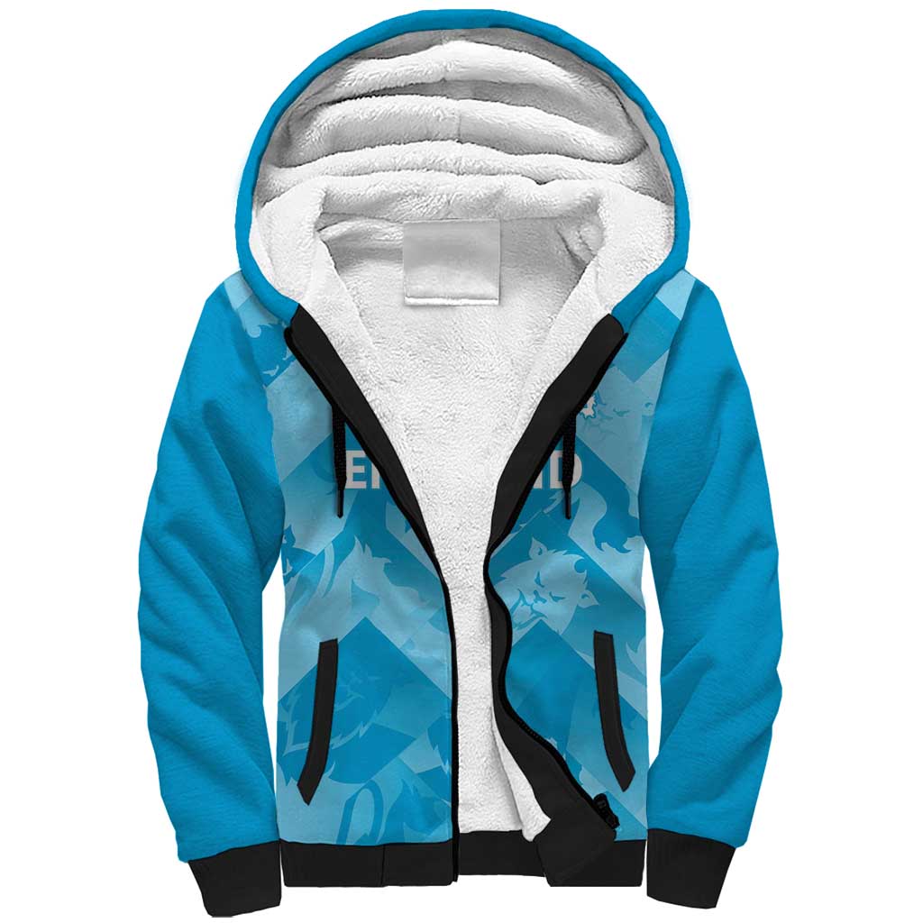 England Cricket Custom Sherpa Hoodie Three Lions Inspiration - Wonder Print Shop