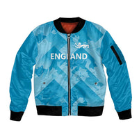 England Cricket Custom Sleeve Zip Bomber Jacket Three Lions Inspiration - Wonder Print Shop