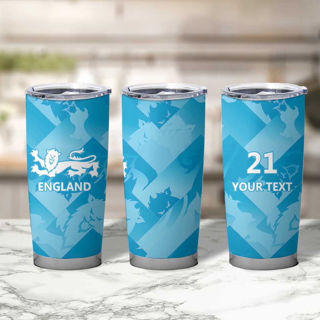 England Cricket Custom Tumbler Cup Three Lions Inspiration - Wonder Print Shop