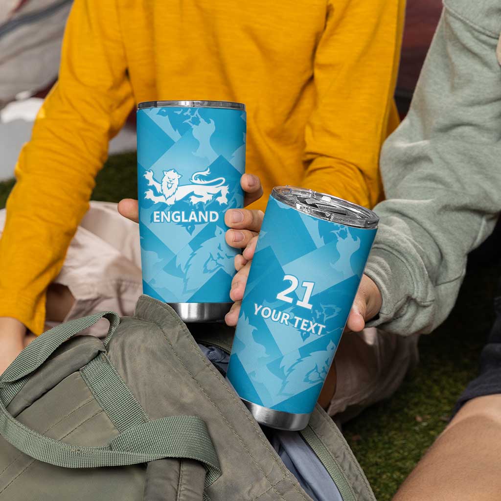 England Cricket Custom Tumbler Cup Three Lions Inspiration - Wonder Print Shop