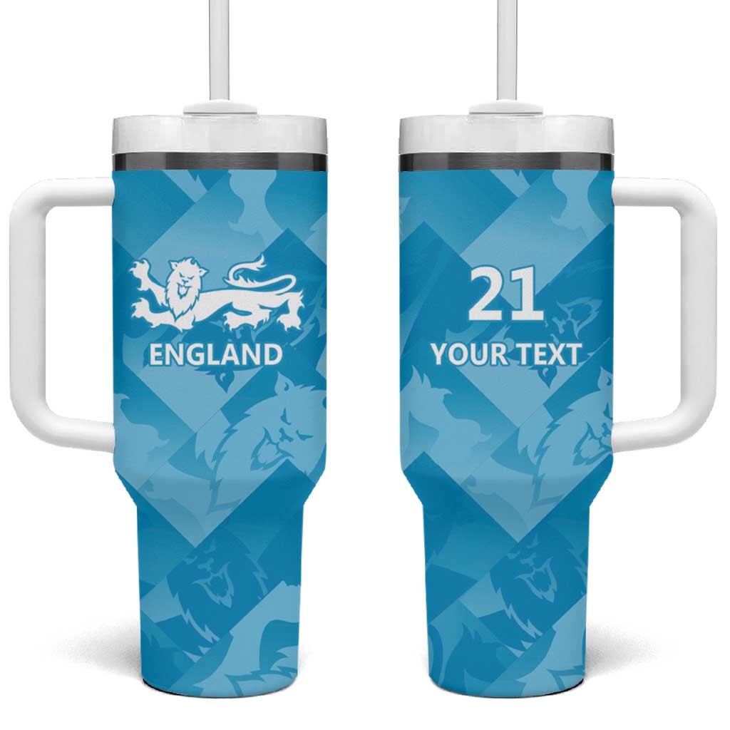 England Cricket Custom Tumbler With Handle Three Lions Inspiration - Wonder Print Shop