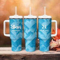 England Cricket Custom Tumbler With Handle Three Lions Inspiration - Wonder Print Shop