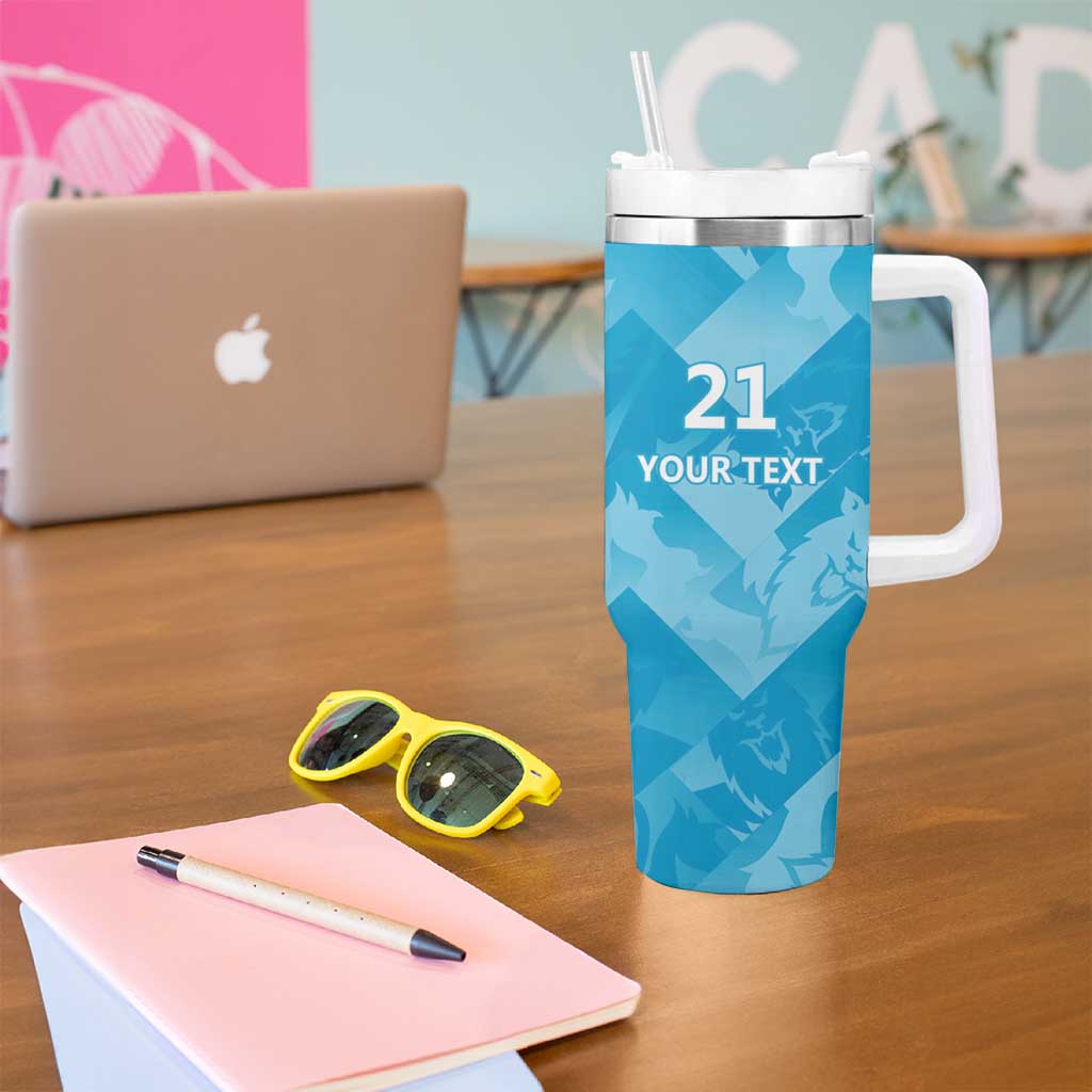 England Cricket Custom Tumbler With Handle Three Lions Inspiration - Wonder Print Shop